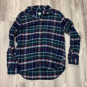 L.L. Bean blue plaid  Multicolor shirt size medium women